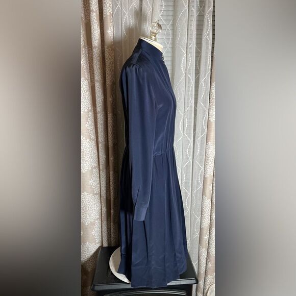 Vintage TALBOTS Petites Silk Dress – Navy, Size 8 – Made in Hong Kong - Picture 4 of 7